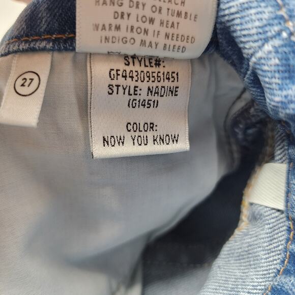 GRLFRND Skinny Leg High Rise Foldover Waist Nadine Jeans In Now You Know Size 27 - Picture 5 of 6